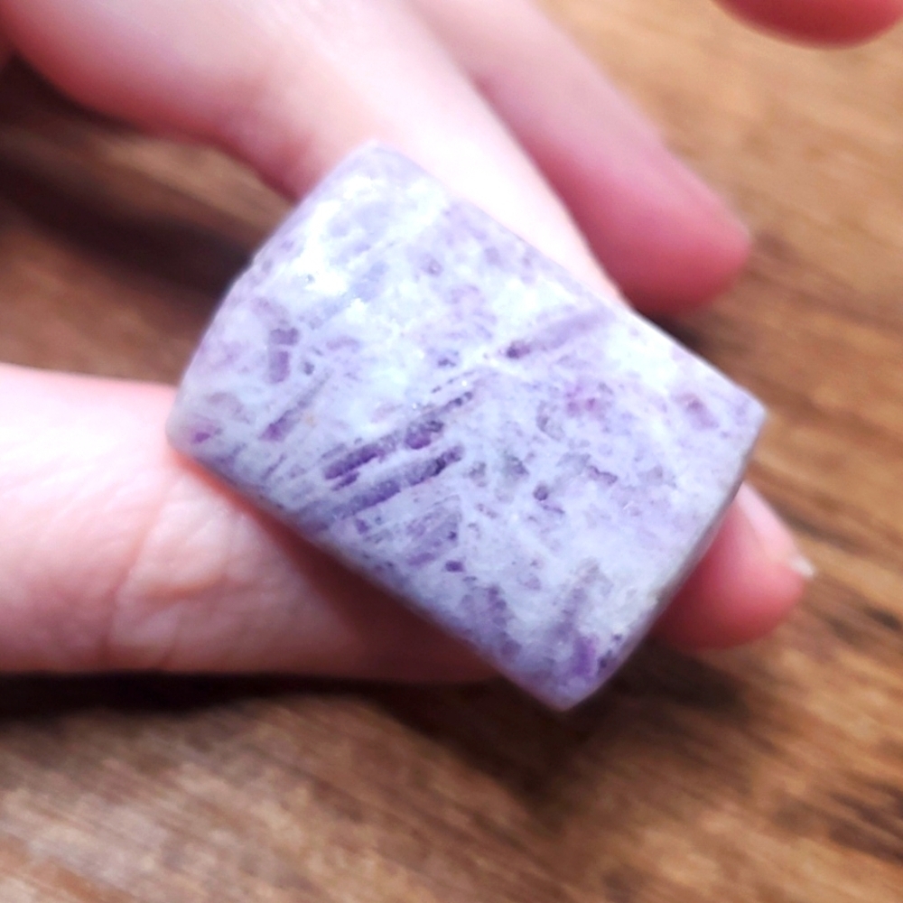 P204 lepidolite‎ with quartz tower charm pendant gemstone